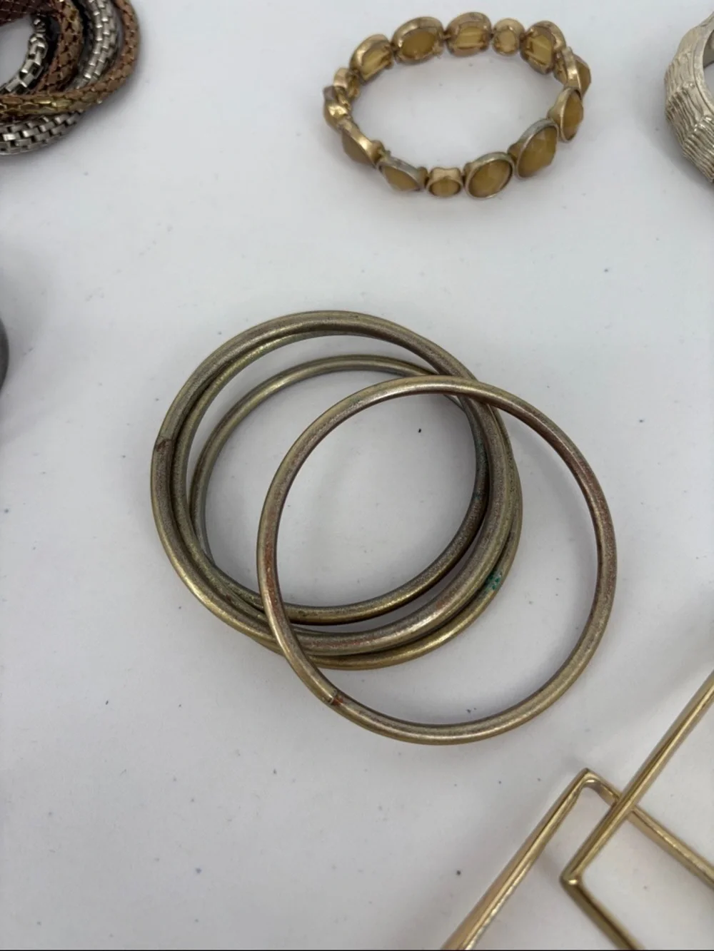 🐯 LOT: Mixed Metal and Enamel Floral Bracelet and Bangle Set etc